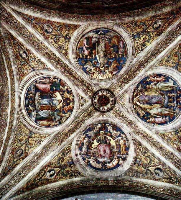 Le plafond avec quatre médaillons Renaissance Pietro Perugino Peintures à l'huile